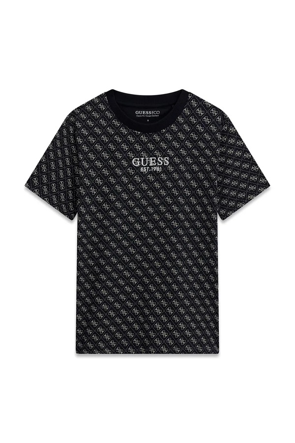 Футболка дитяча бавовняна Guess колір чорний