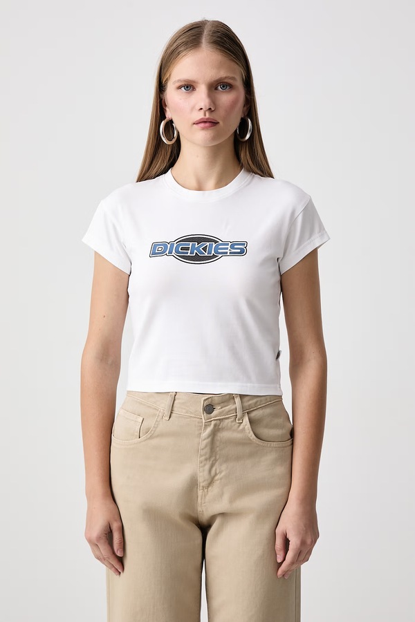Футболка жіноча бавовняна з еластаном Dickies колір білий