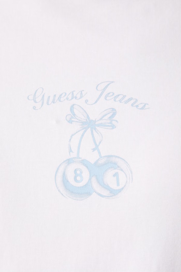 Футболка жіноча бавовняна з еластаном Guess Jeans колір білий фото 4