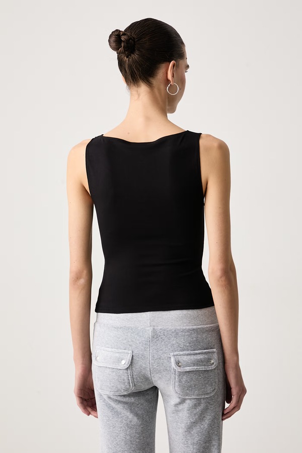 Топ жіночий з модалем Juicy Couture REBELLE SCRIPT MIA BOATNECK колір чорний фото 3