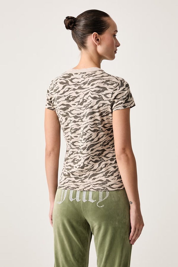 Футболка жіноча бавовняна Juicy Couture CAMO ZEBRA колір бежевий фото 3