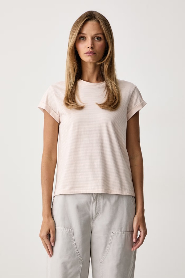 Футболка basic жіноча бавовняна AllSaints ANNA колір рожевий