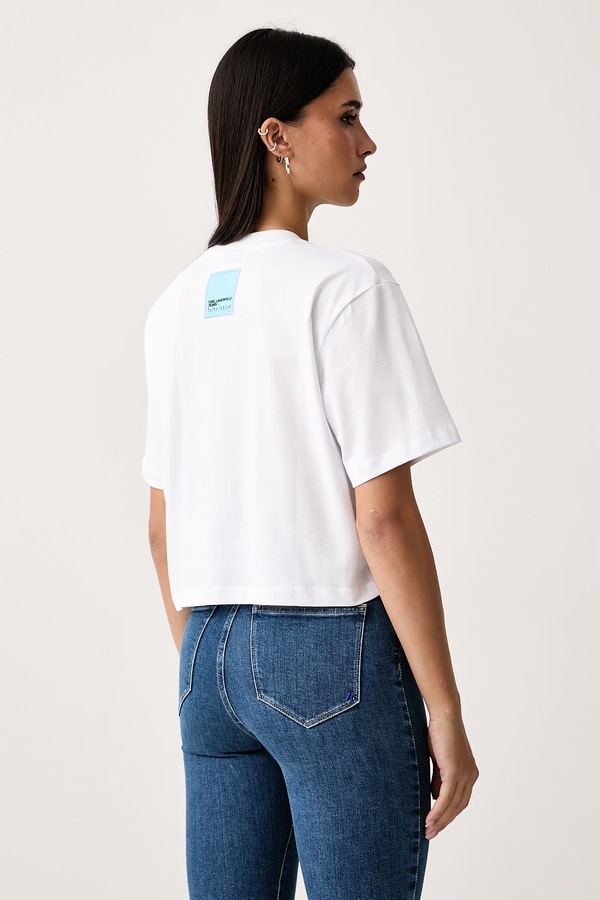 Футболка женская хлопковая Karl Lagerfeld Jeans x Pietro Terzini цвет белый фото 2