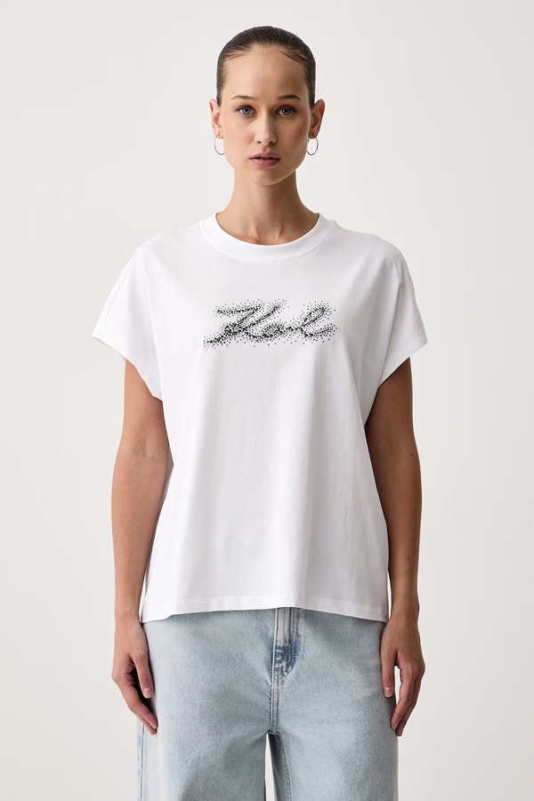Футболка жіноча бавовняна Karl Lagerfeld колір білий