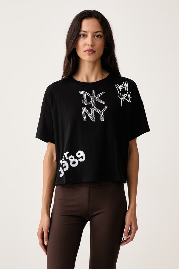 Футболка жіноча бавовняна DKNY колір чорний