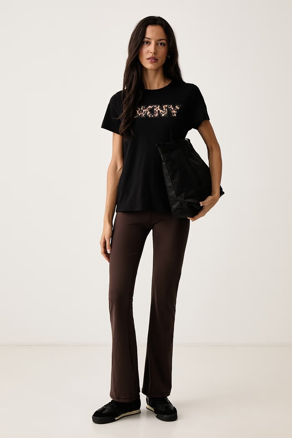 Футболка жіноча з бавовною DKNY колір чорний