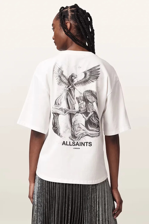 Футболка оверсайз жіноча бавовняна AllSaints SERAPH AMELIE SS колір білий