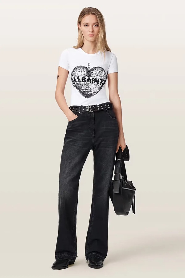 Футболка женская с хлопком AllSaints REFLECT STEVIE TEE цвет белый фото 2