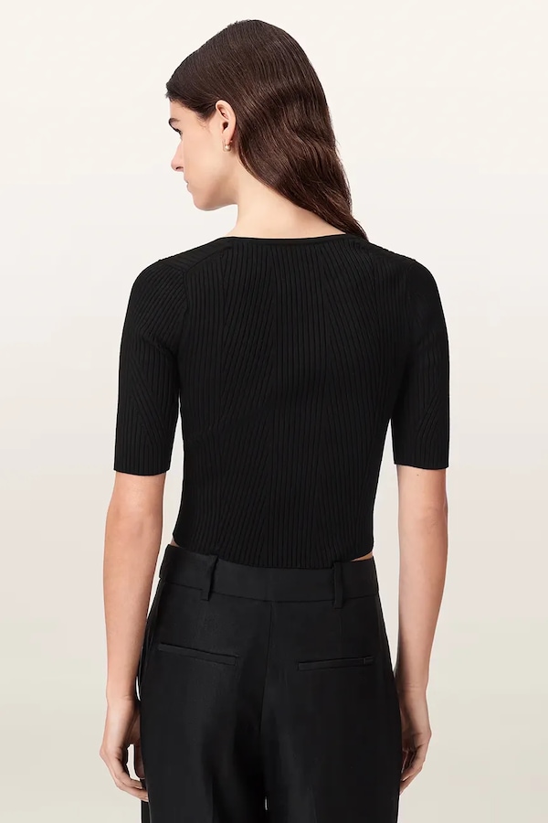 Футболка-свитер женская с вискозой AllSaints CRUZ HALLY TOP цвет черный