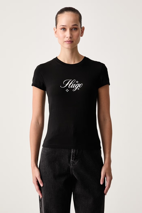 Футболка жіноча бавовняна з еластаном HUGO Blue 90's Tee_B_2 колір чорний