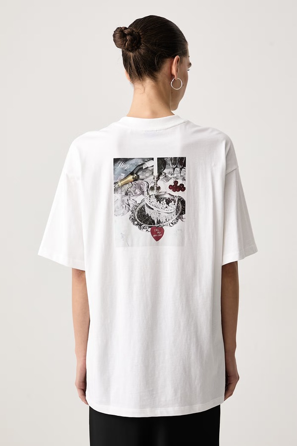 Футболка жіноча бавовняна HUGO Blue Oversized Tee_B_18 колір білий фото 3