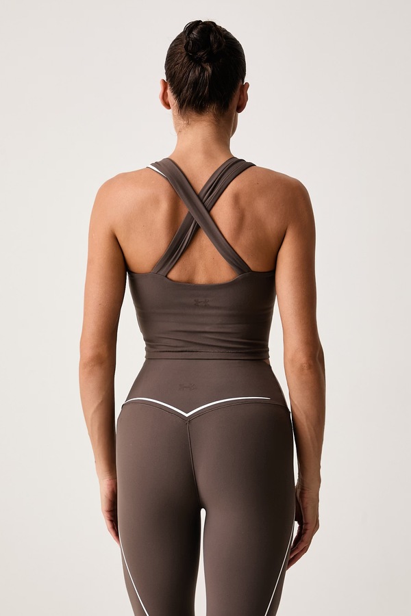 Топ для йоги жіночий Under Armour Meridian Contour колір коричневий фото 3