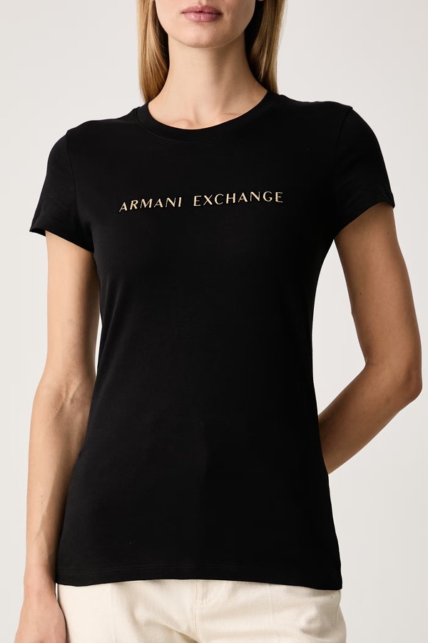 Футболка жіноча бавовняна Armani Exchange колір чорний фото 2