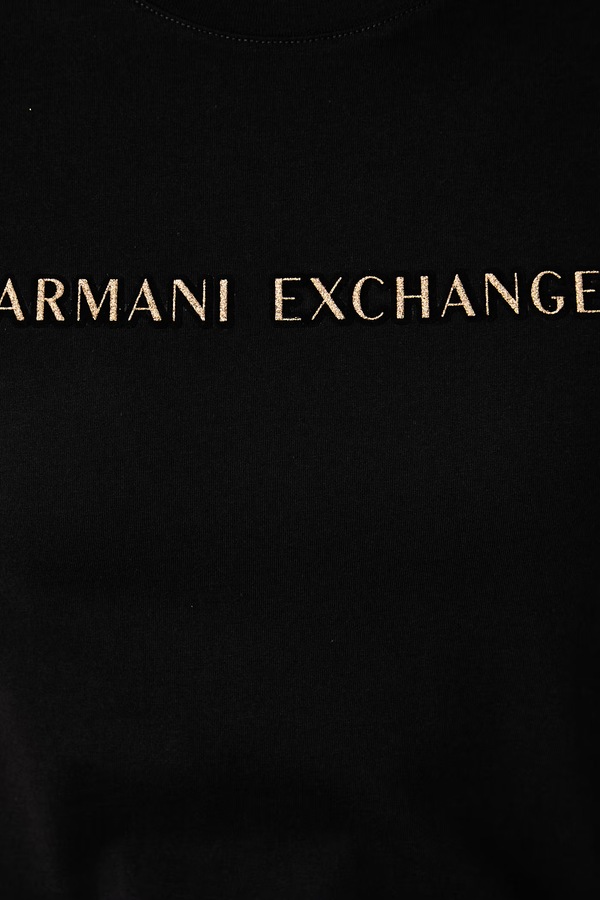 Футболка жіноча бавовняна Armani Exchange колір чорний фото 4
