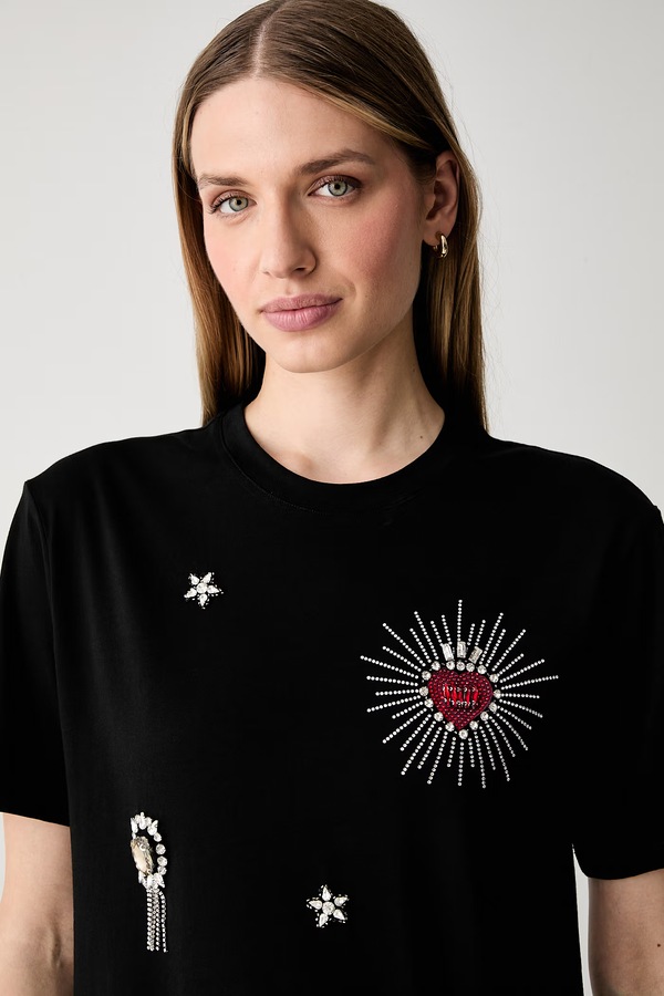 Футболка жіноча бавовняна Liu Jo колір чорний фото 4