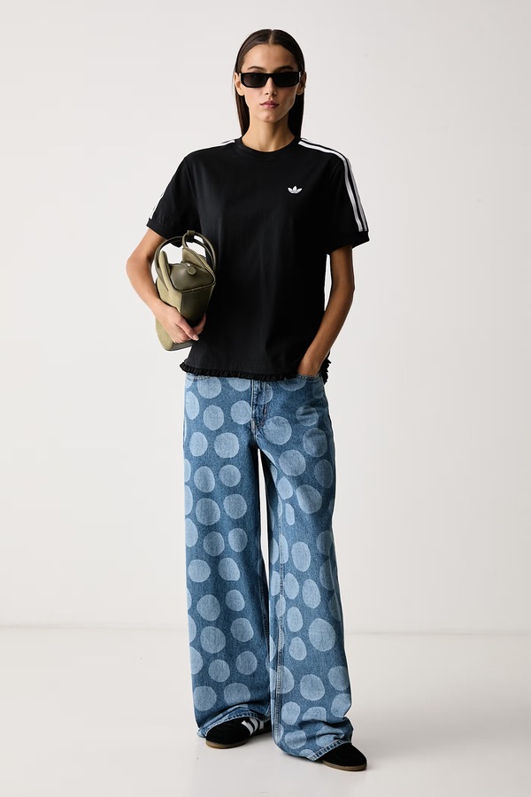 Футболка женская с хлопком adidas Originals Pleated цвет черный