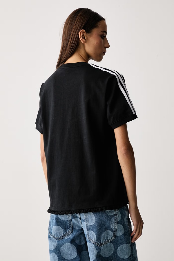 Футболка женская с хлопком adidas Originals Pleated цвет черный фото 2