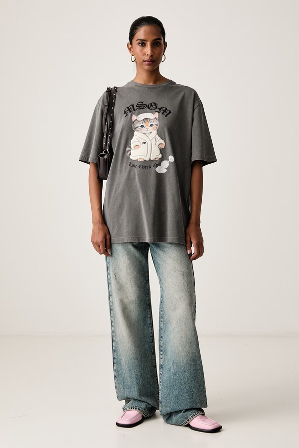 Футболка жіноча бавовняна MSGM колір сірий фото 2