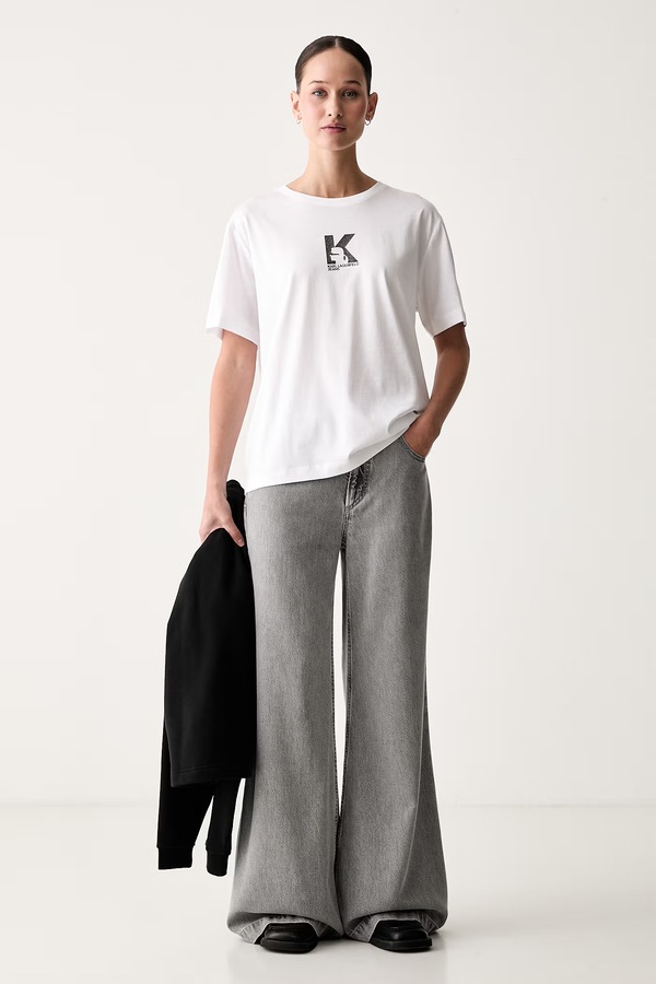 Футболка жіноча з модалем Karl Lagerfeld Jeans колір білий