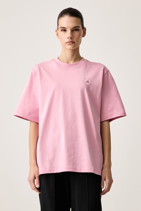 Футболка жіноча бавовняна adidas by Stella McCartney колір рожевий