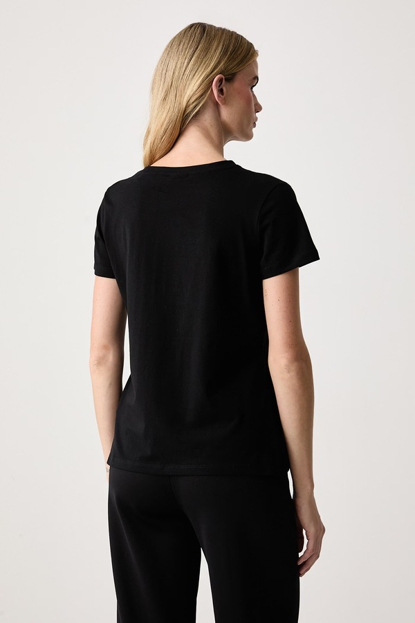 Футболка жіноча з бавовною Guess FABRIZIA колір чорний фото 3
