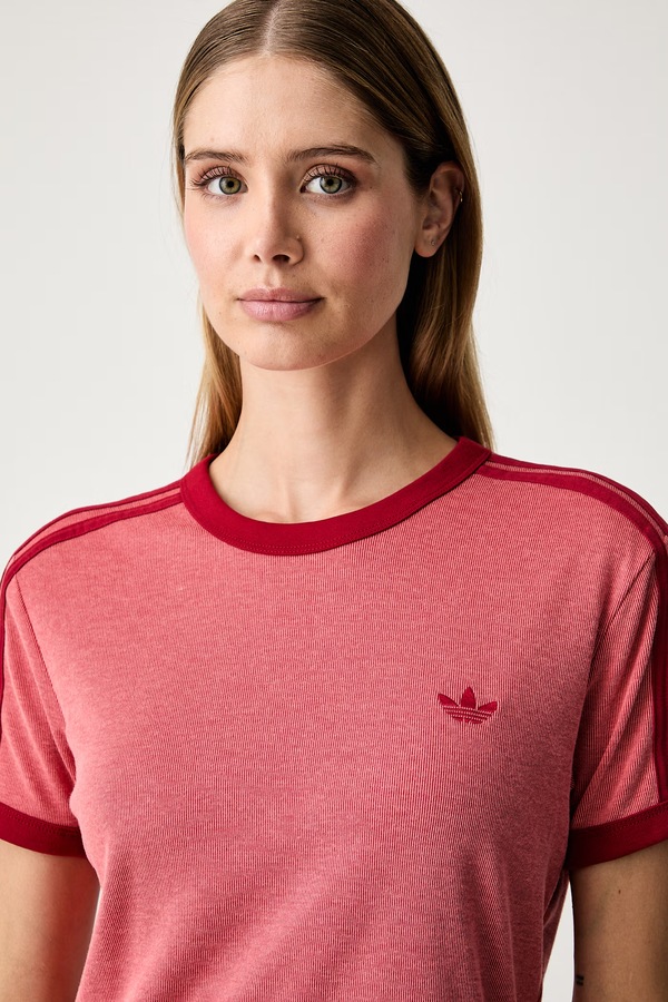 Футболка basic женская с хлопком adidas Originals Heather цвет красный фото 2