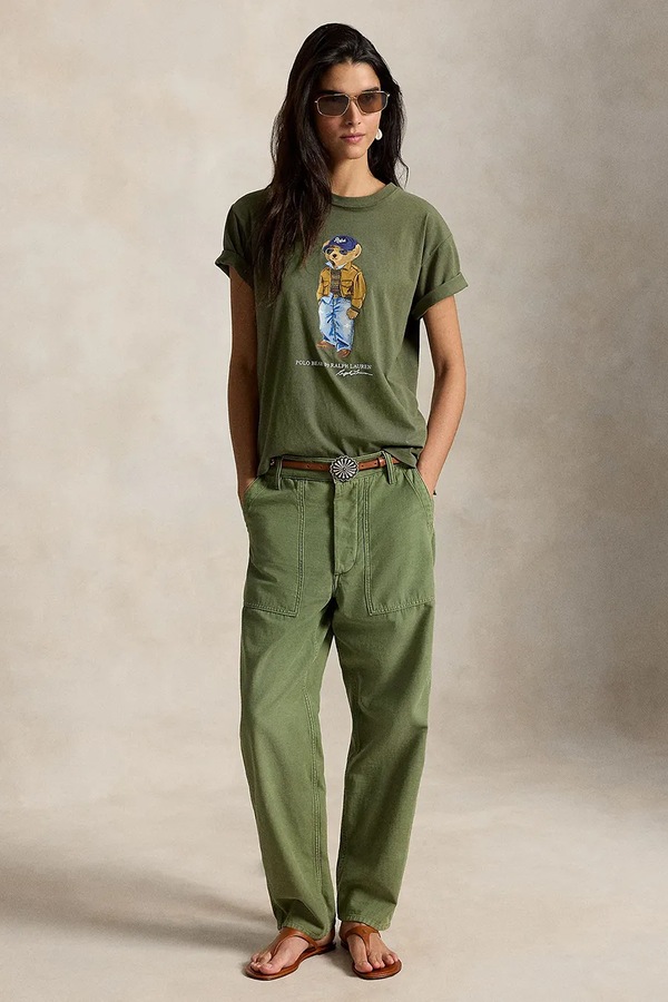 Футболка жіноча бавовняна Polo Ralph Lauren колір зелений фото 2