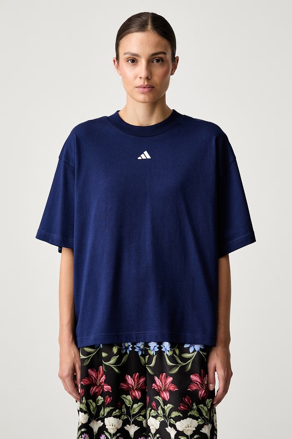 Футболка жіноча бавовняна adidas Essentials колір темно-синій фото 2
