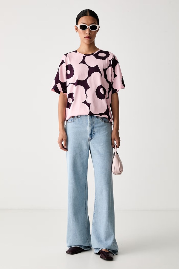 Футболка женская хлопковая Marimekko цвет розовый