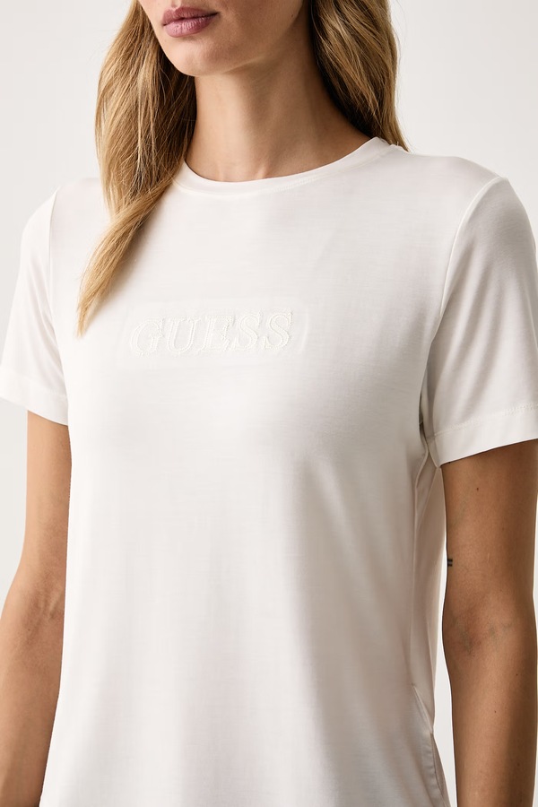 Футболка жіноча з модалем Guess MARIKA колір бежевий фото 4
