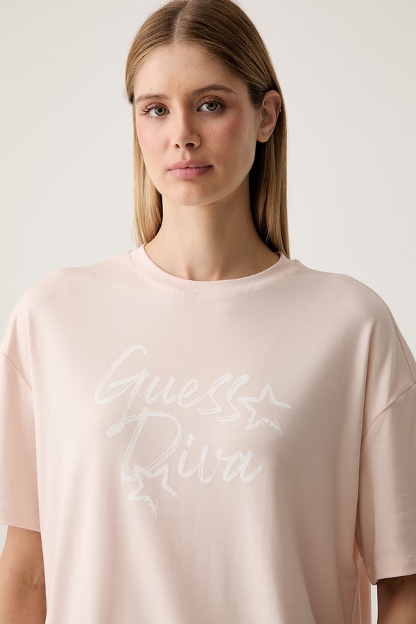 Футболка жіноча з ліоцелем Guess LUNA колір рожевий фото 4