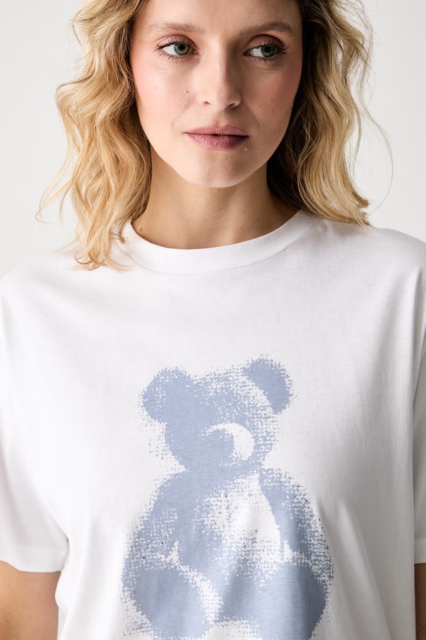 Футболка жіноча бавовняна Guess BEAR колір білий фото 4