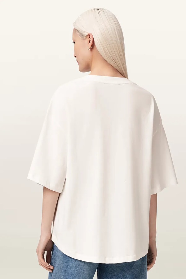Футболка оверсайз жіноча бавовняна AllSaints STACKS колір білий