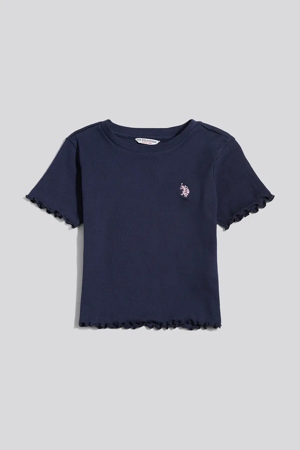 Футболка дитяча бавовняна з еластаном U.S. Polo Assn. колір темно-синій фото 2