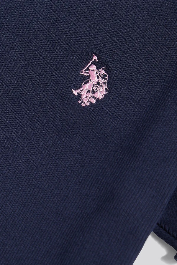 Футболка дитяча бавовняна з еластаном U.S. Polo Assn. колір темно-синій фото 3