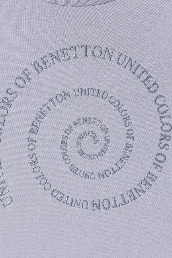 Футболка дитяча бавовняна United Colors of Benetton колір фіолетовий фото 2