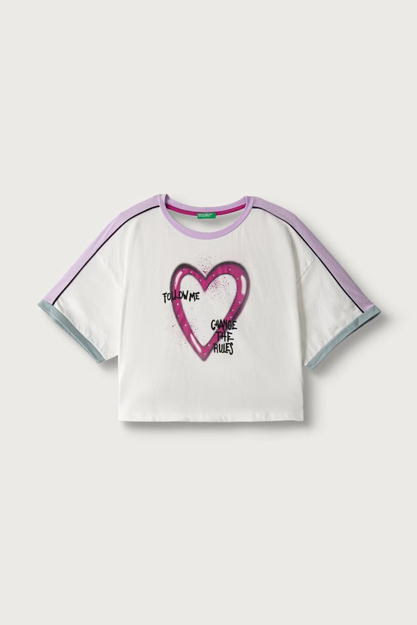 Футболка дитяча бавовняна United Colors of Benetton колір білий