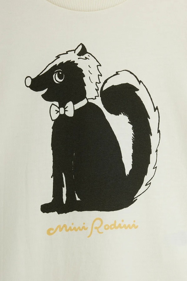 Футболка дитяча бавовняна Mini Rodini Skunk колір білий фото 2