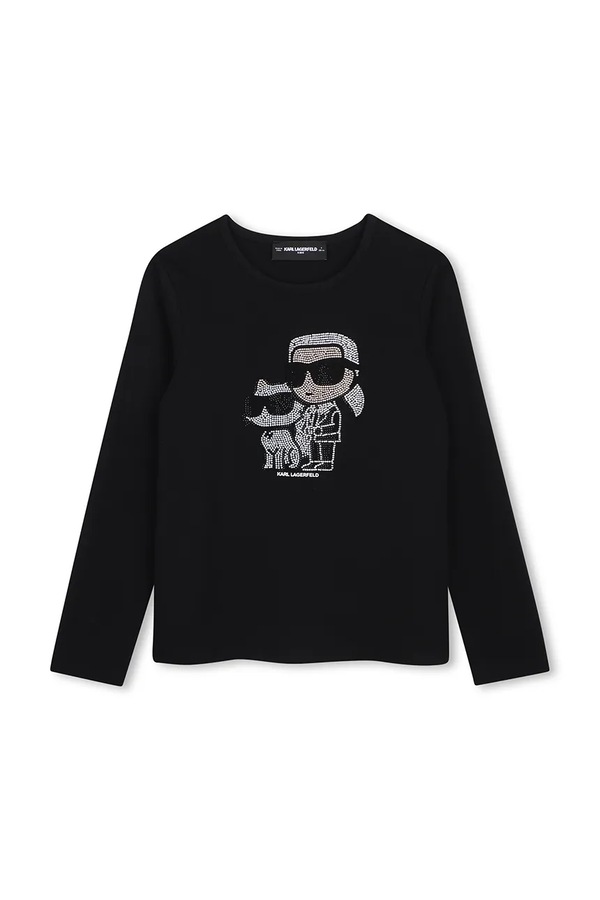 Лонгслив детский с хлопком Karl Lagerfeld цвет черный