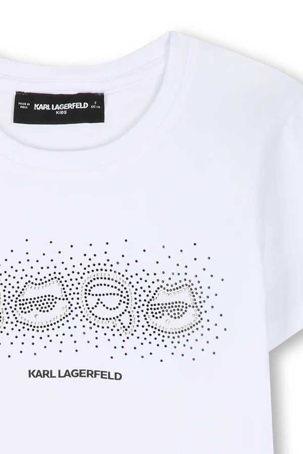 Футболка дитяча з бавовною Karl Lagerfeld колір білий фото 3