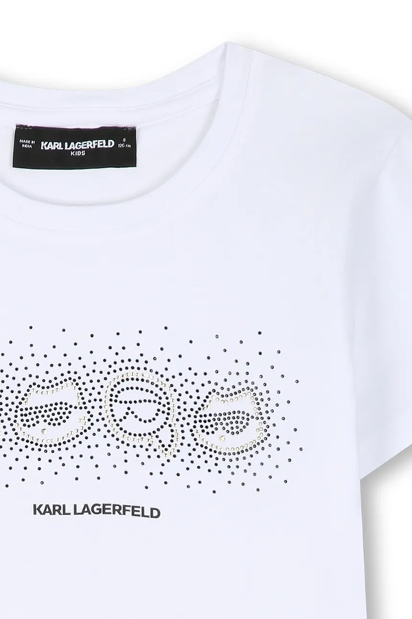 Футболка дитяча з бавовною Karl Lagerfeld колір білий фото 3