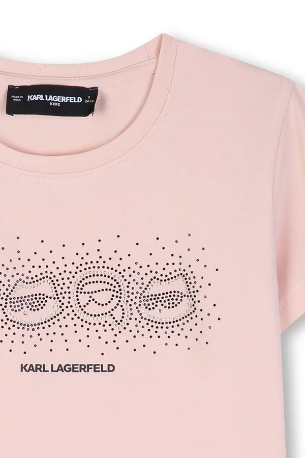 Футболка дитяча з бавовною Karl Lagerfeld колір рожевий фото 3
