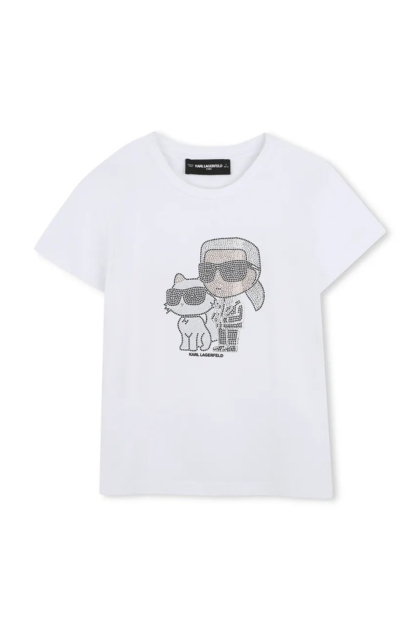 Футболка дитяча з бавовною Karl Lagerfeld колір білий