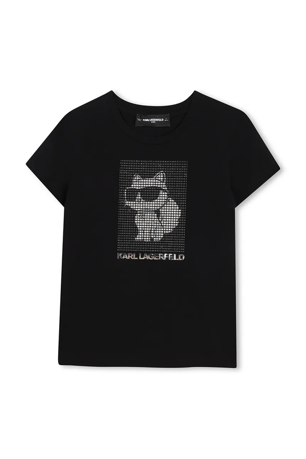 Футболка дитяча з бавовною Karl Lagerfeld колір чорний