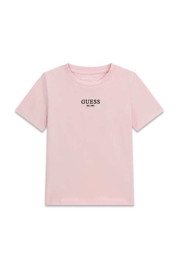 Футболка дитяча бавовняна Guess колір рожевий