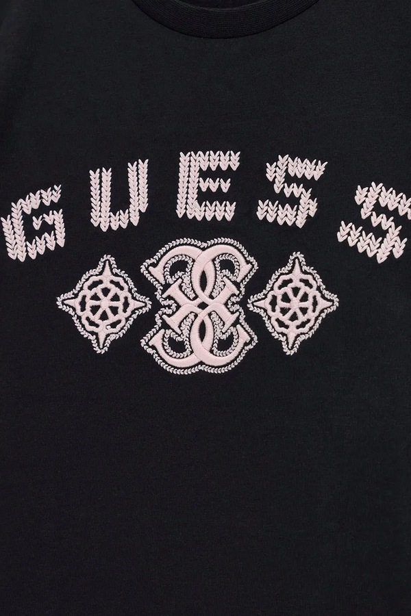 Футболка дитяча бавовняна Guess колір чорний фото 2