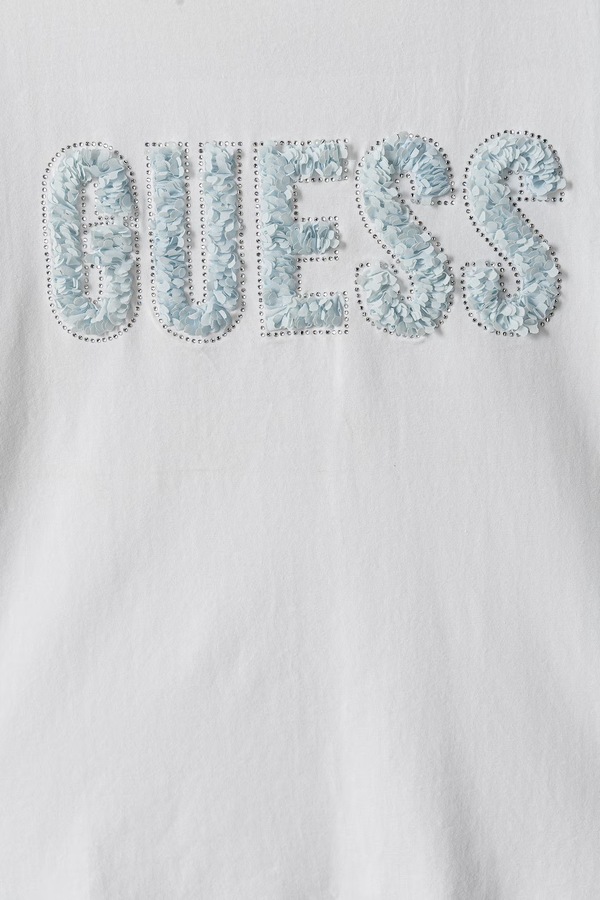 Футболка детская хлопковая Guess цвет белый фото 2
