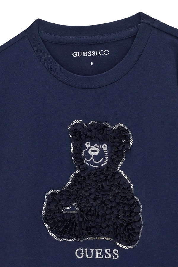 Футболка детская хлопковая Guess цвет темно-синий фото 2