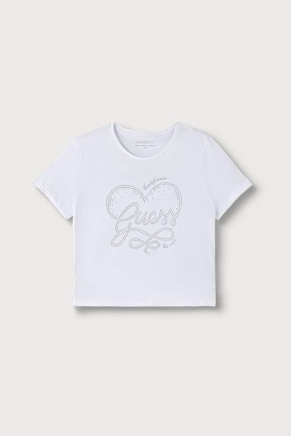 Футболка дитяча бавовняна з еластаном Guess колір білий