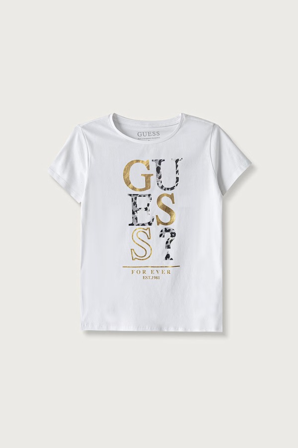 Футболка дитяча бавовняна з еластаном Guess колір білий